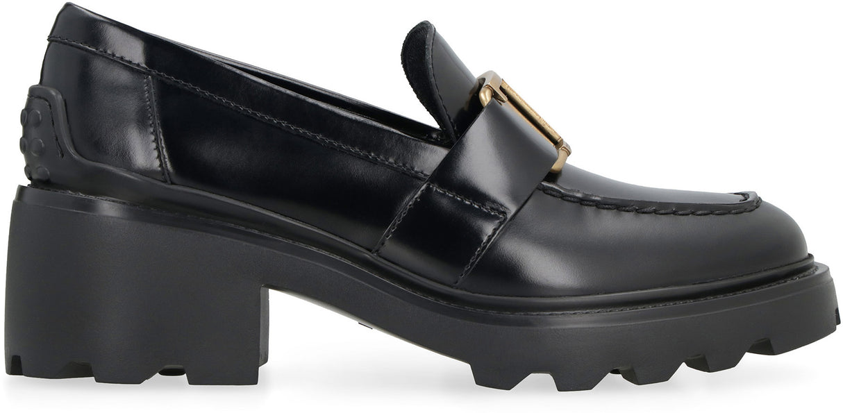 TOD'S Elegant Black Leather 60mm Loafers