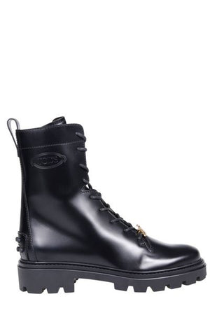 TOD'S Elegant Black Leather Ankle Boots