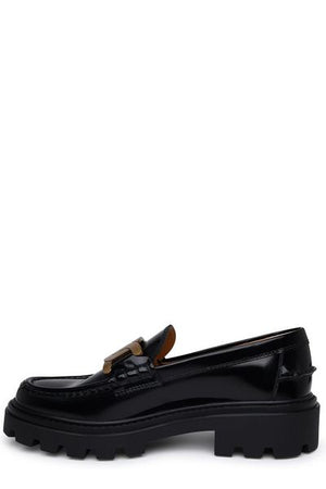 TOD'S Luxurious Leather Logo Loafers for Sophisticated Style