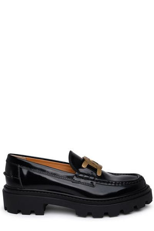 TOD'S Luxurious Leather Logo Loafers for Sophisticated Style