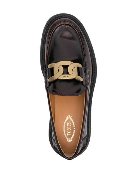 TOD'S Luxurious Leather Logo Loafers for Sophisticated Style