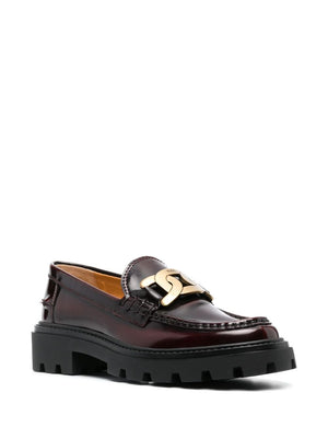 TOD'S Luxurious Leather Logo Loafers for Sophisticated Style