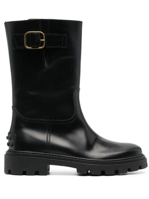 TOD'S Stylish Buckle Detail Leather Boots for Women