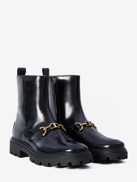 TOD'S Elegant Calfskin Leather Ankle Boots