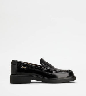TOD'S BROGUE TRIM LEATHER LOAFERS