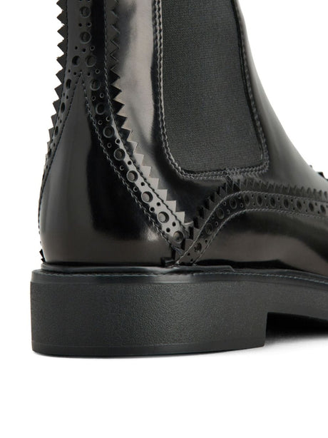 TOD'S Elegant Black Leather Chelsea Boots