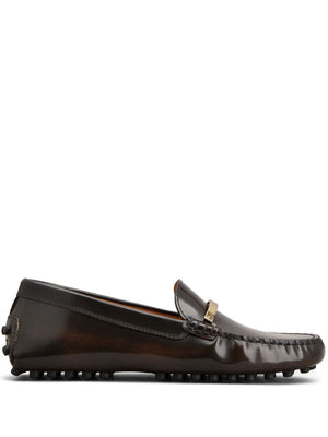 TOD'S Leather Loafers with Logo Plaque for Women