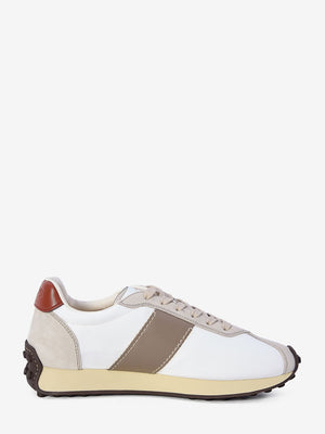 TOD'S Chic Multitexture Leather Sneakers in Neutral Tones