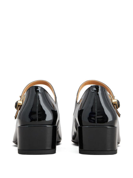 TOD'S Elegant Black Leather Pumps with Gold-Tone Accents