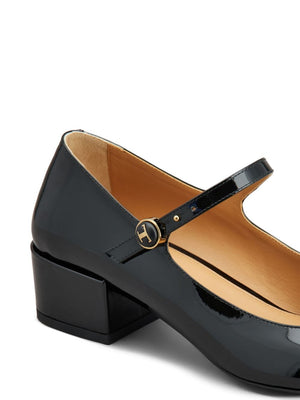 TOD'S Elegant Black Leather Pumps with Gold-Tone Accents