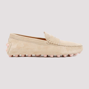 Light Beige Almond Toe Loafers for Women