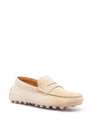 Light Beige Almond Toe Loafers for Women