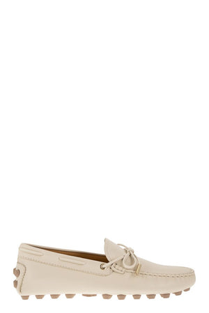 TOD'S Cream Leather Lace-up Moccasins for Women