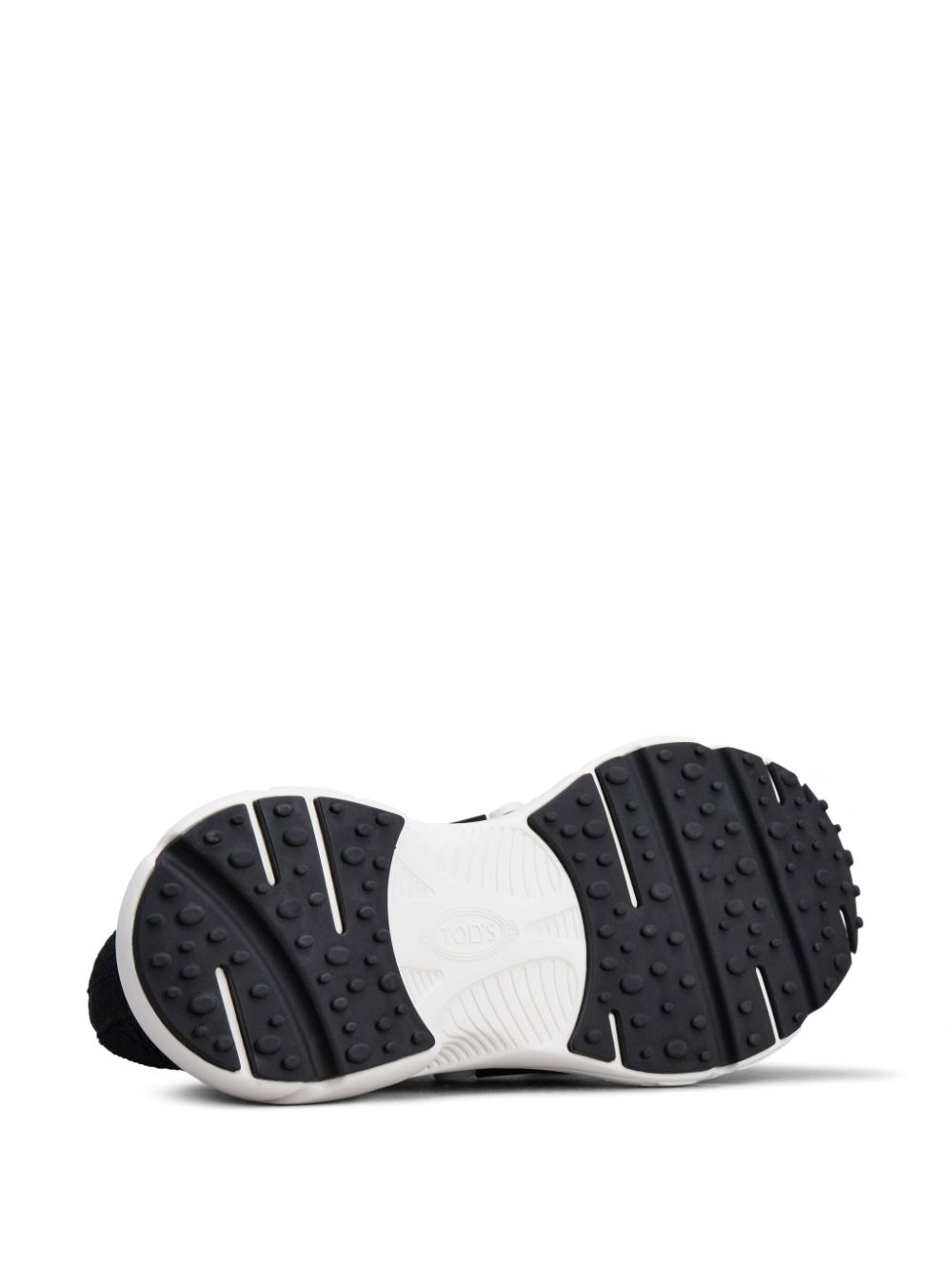 TOD'S Black Knit Slip-On Sneakers for Women with Appliqué Logo and Chunky Sole