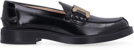 Women's Black Leather Loafers