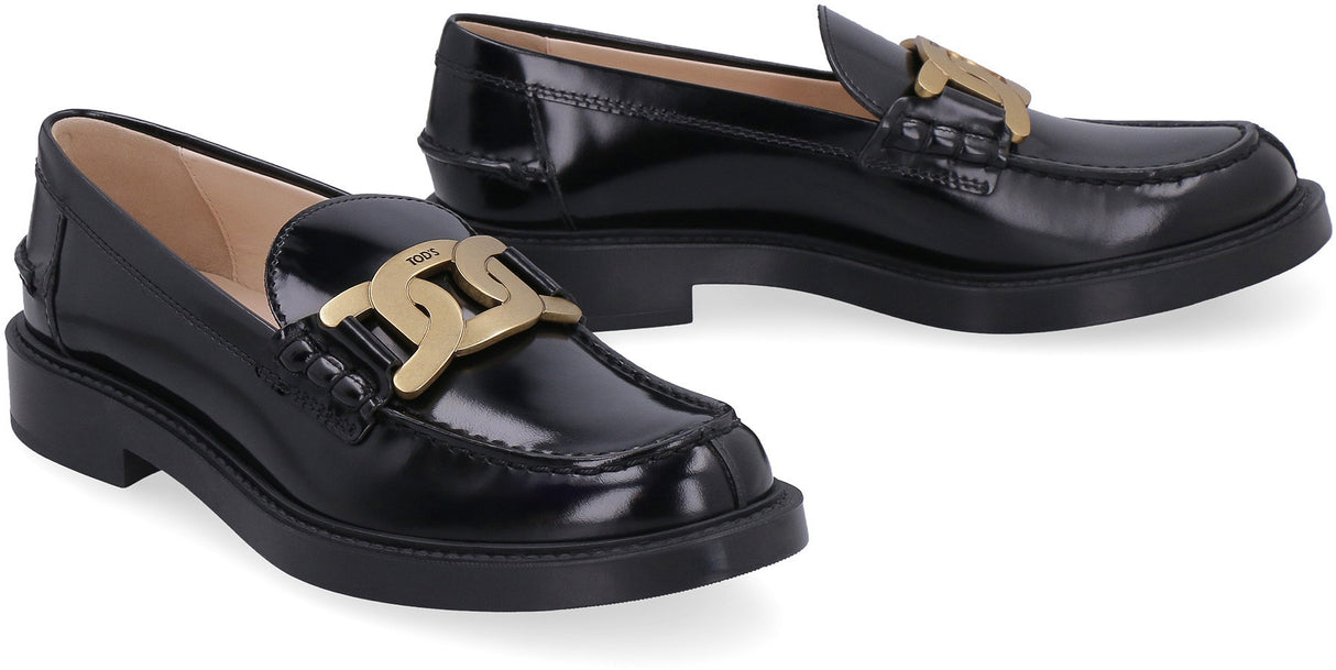 حذاء مخملي ملفوف بالجلد الأسود للنساء