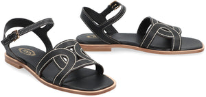 TOD'S Square Toe Adjustable Ankle Strap Sandals