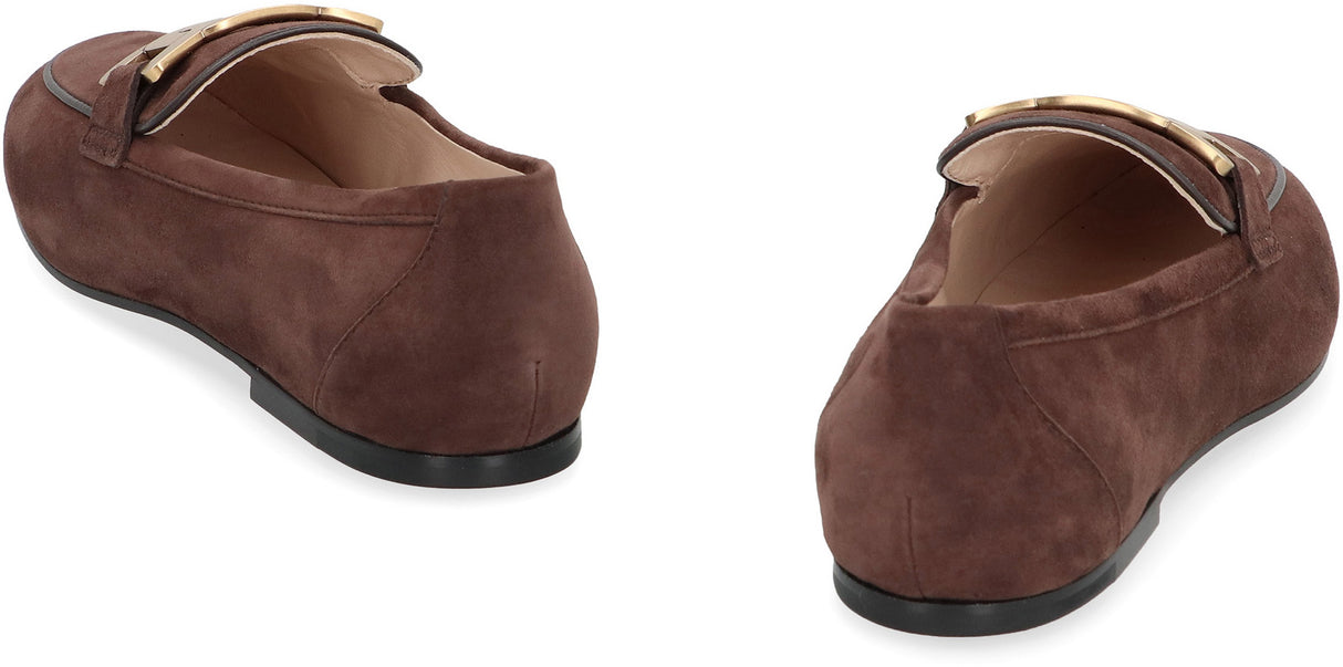 Sophisticated Brown Suede Loafers for Women - FW24