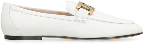 白色皮质船鞋，女款，SS23系列