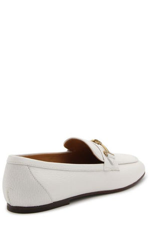 TOD'S Leather Loafers with Metal T Ring Detail