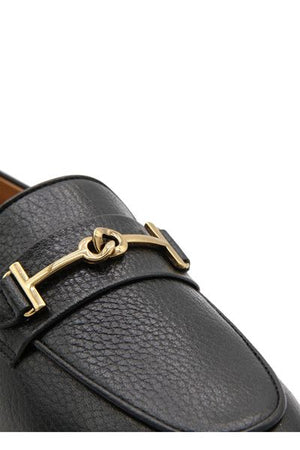 TOD'S Leather Loafers with Metal T Ring Detail