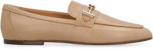 TOD'S Leather Loafers with Metal T Ring Detail