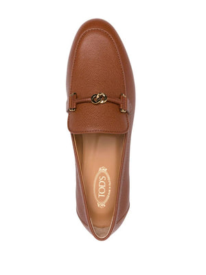 TOD'S Knot Plaque Leather Loafers for Women