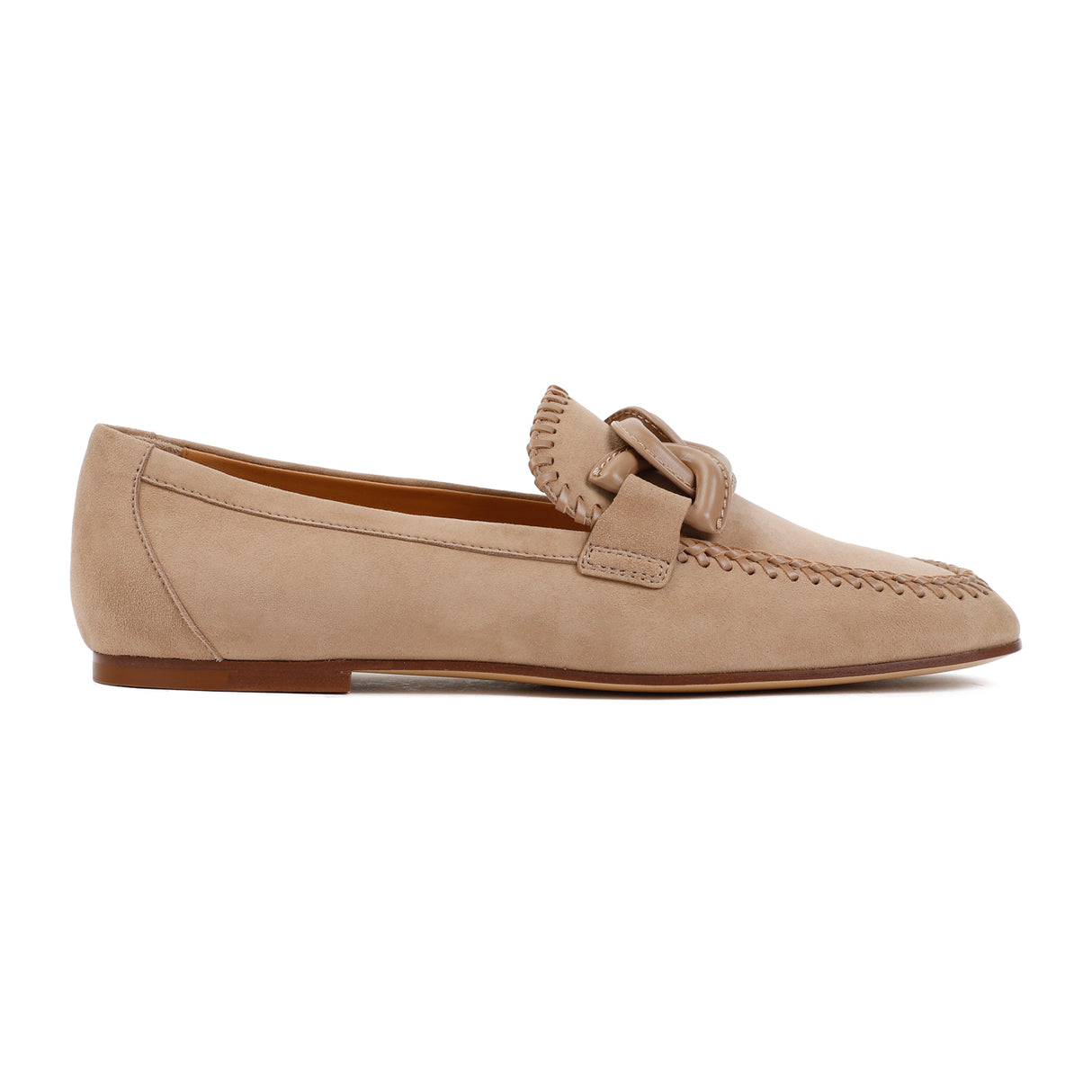 TOD'S Women's Nude & Neutrals Suede Leather Loafers