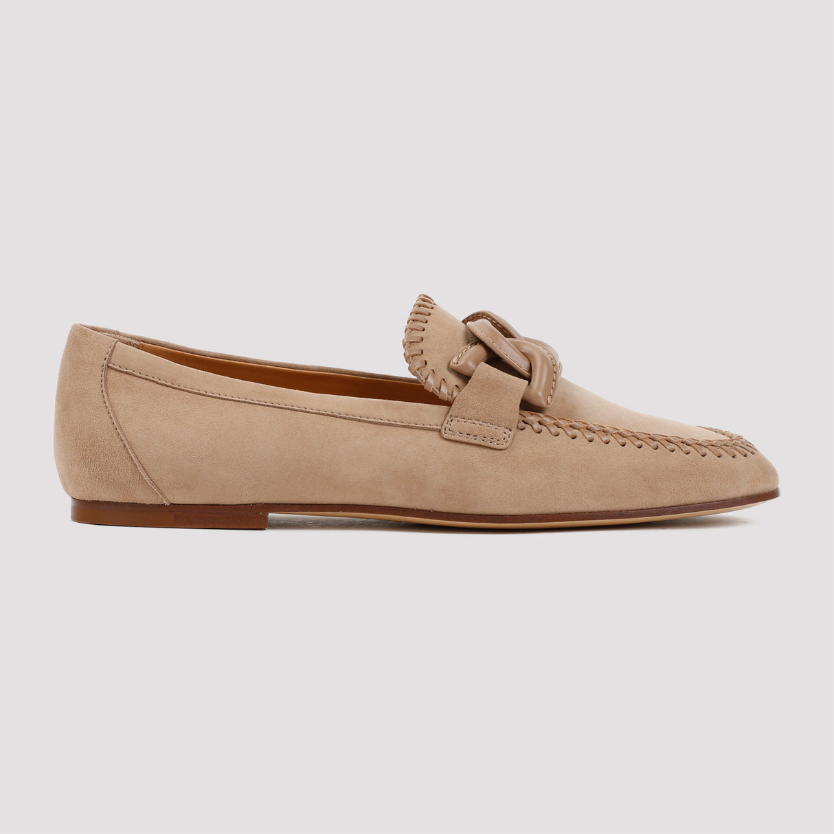 TOD'S Women's Nude & Neutrals Suede Leather Loafers