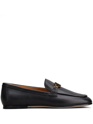 TOD'S LOGOPLAQUE LEATHER LOAFERS