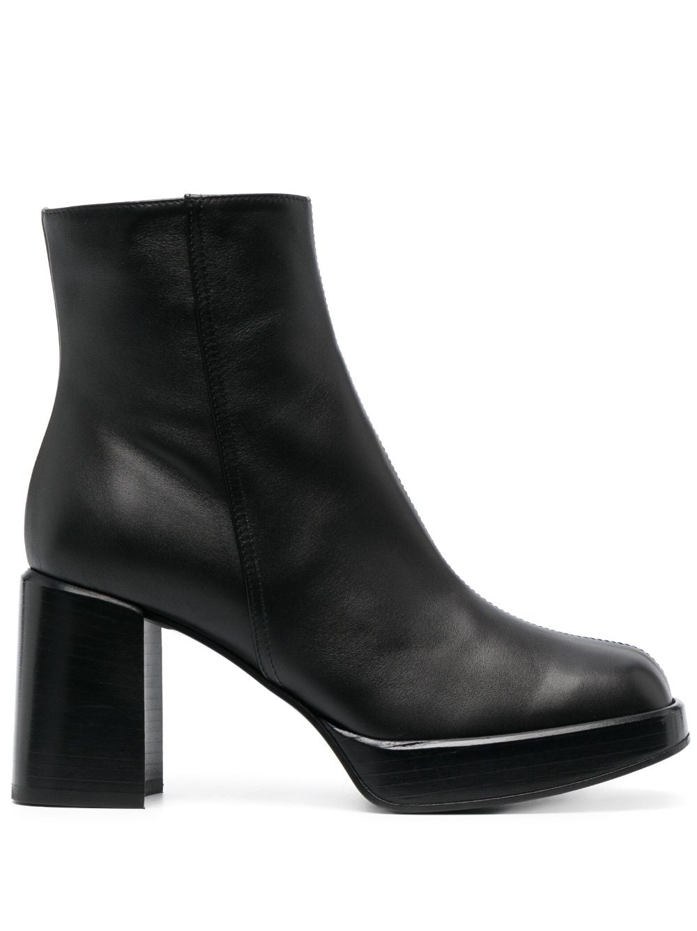 Statement-Making Square-Toe Leather Boots for Women - FW23