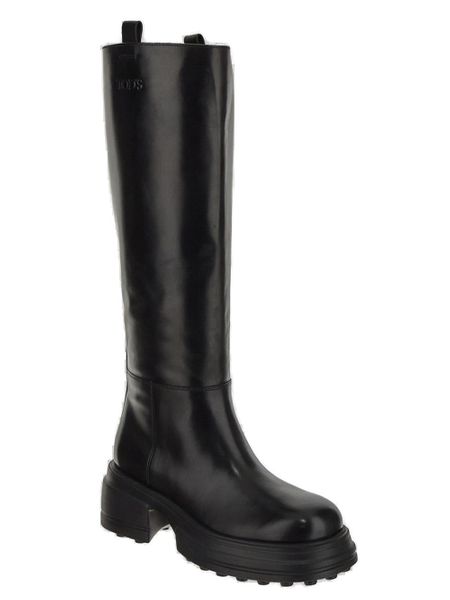 TOD'S Logo Embossed Knee-Length Boots