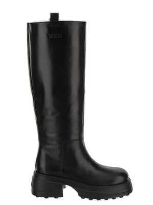 TOD'S Logo Embossed Knee-Length Boots