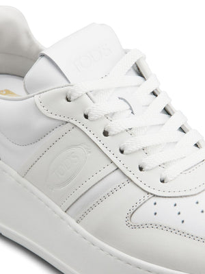 TOD'S Chic White Leather Platform Sneakers