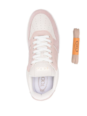 TOD'S Chic Pink Leather Platform Sneakers