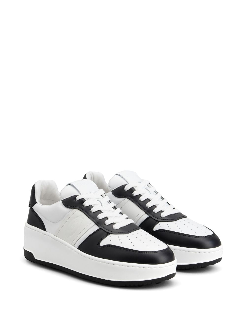 TOD'S Chic Two-Tone Leather Platform Sneakers