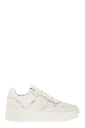 TOD'S Women's Leather Platform Sneakers with Rubber Sole - 6 cm Height