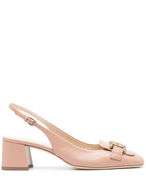 TOD'S Blush Pink Leather Slingback Pumps - A Timelessly Chic Piece for Women