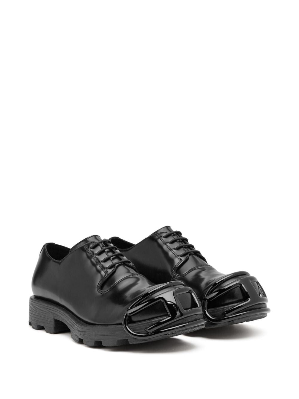 DIESEL Black Leather Moccasins