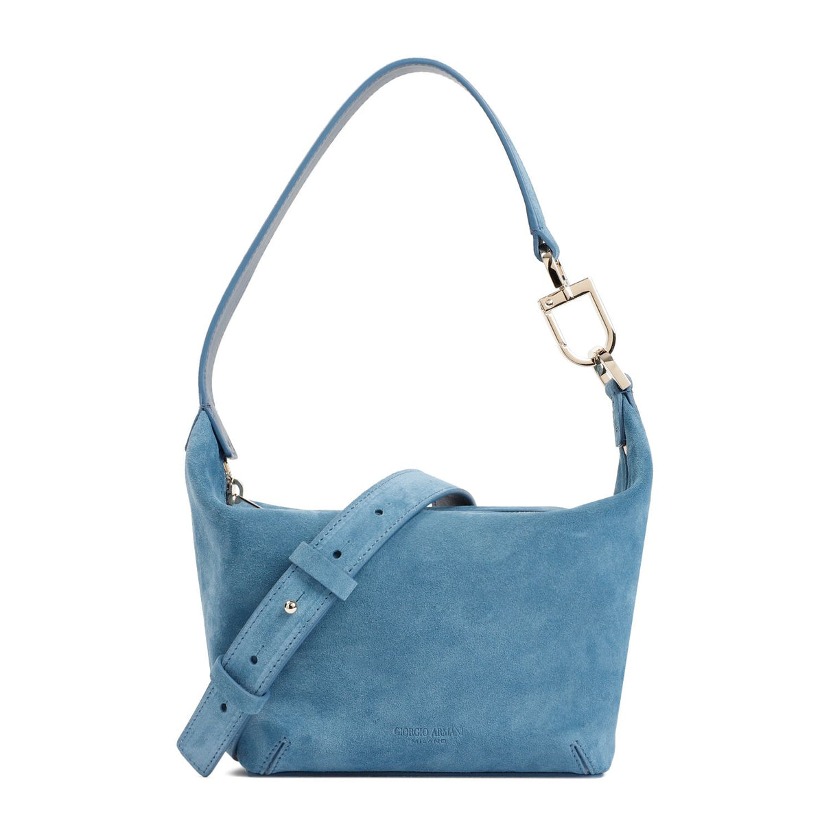 100%スエードカーフレザーのブルーのハンドバッグ －女性のための必需品