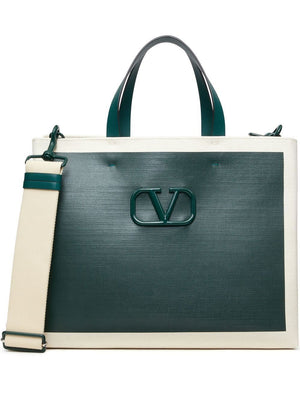 Balo Tote Nam SS23 Valentino - Màu Natual/Verde College/Sabbia