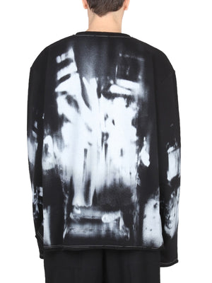 BALMAIN Dark Tie Dye Crewneck Sweatshirt for Men