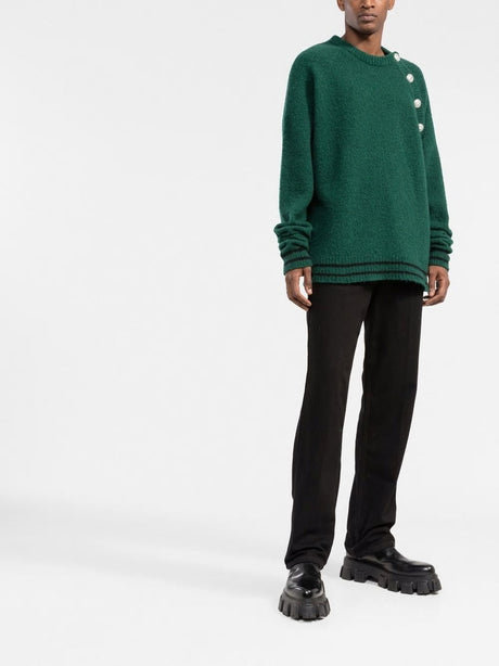 BALMAIN Luxurious Cashmere Crewneck Sweater for Men - FW22 Collection
