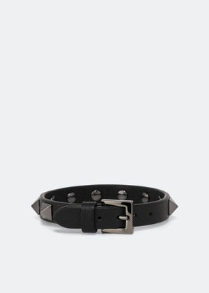 VALENTINO GARAVANI Luxurious Black Studded Bracelet for Men