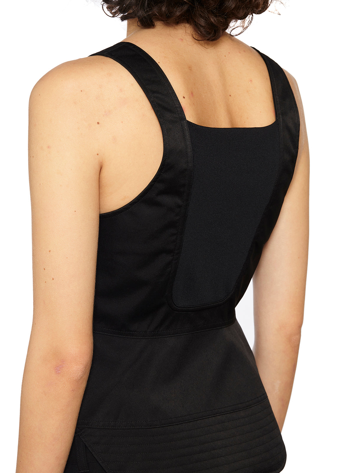 AMBUSH Sophisticated Black Corset Top with Front Zip for Women