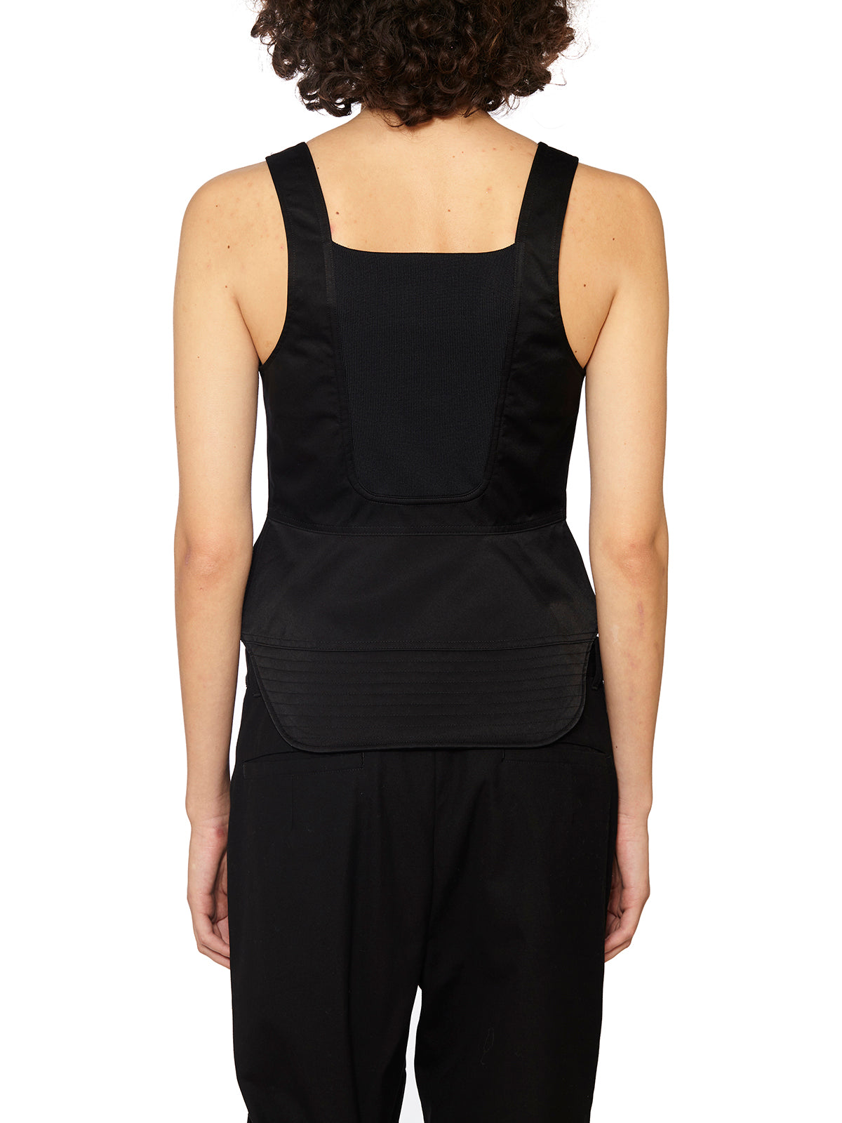 AMBUSH Sophisticated Black Corset Top with Front Zip for Women