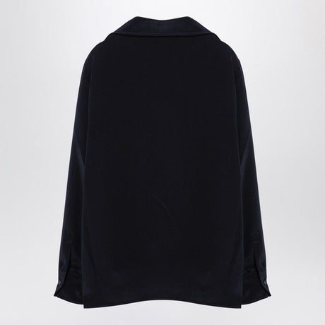 MAX MARA Silk Crepe Shirt with Long Sleeves and Asymmetric Hem