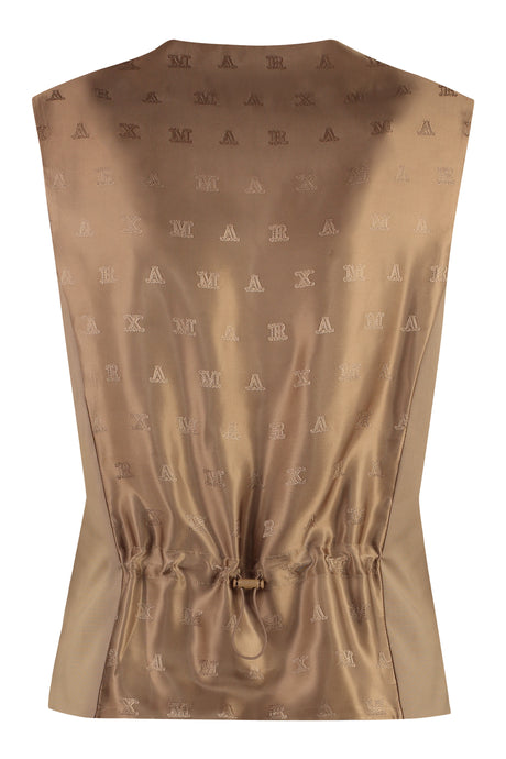 MAX MARA Elegant Virgin Wool V-Neck Waistcoat