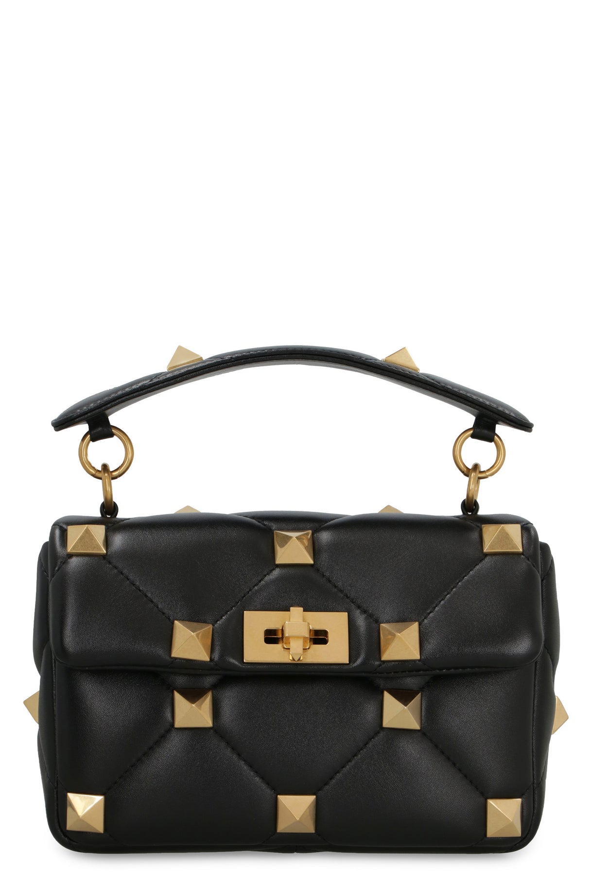 Studded Quilted Leather Handbag - Women's Crossbody Designer Bag - FW23 Collection