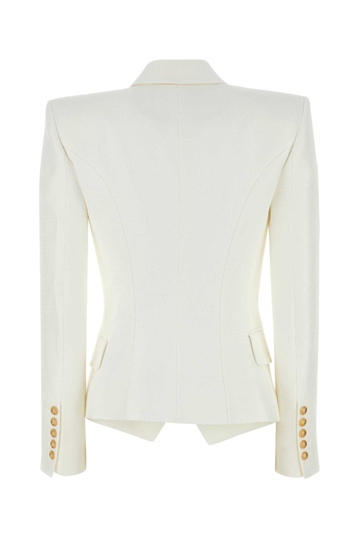 BALMAIN Elegant White Viscose Blend Blazer for Women